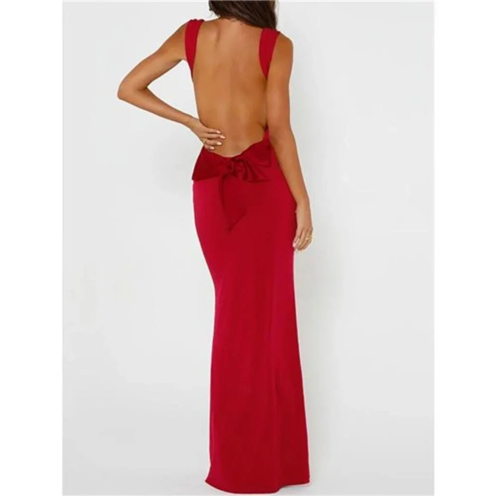 Backless Wide Strap Maxi Dress - Picture 8 of 16